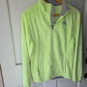 The North Face Women's Neon Green Teddy Jacket Like New Size Large. Nice